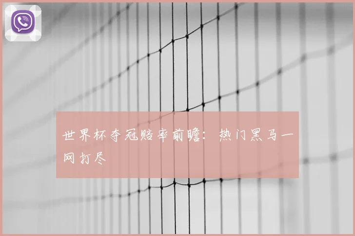 世界杯夺冠赔率前瞻:热门黑马一网打尽